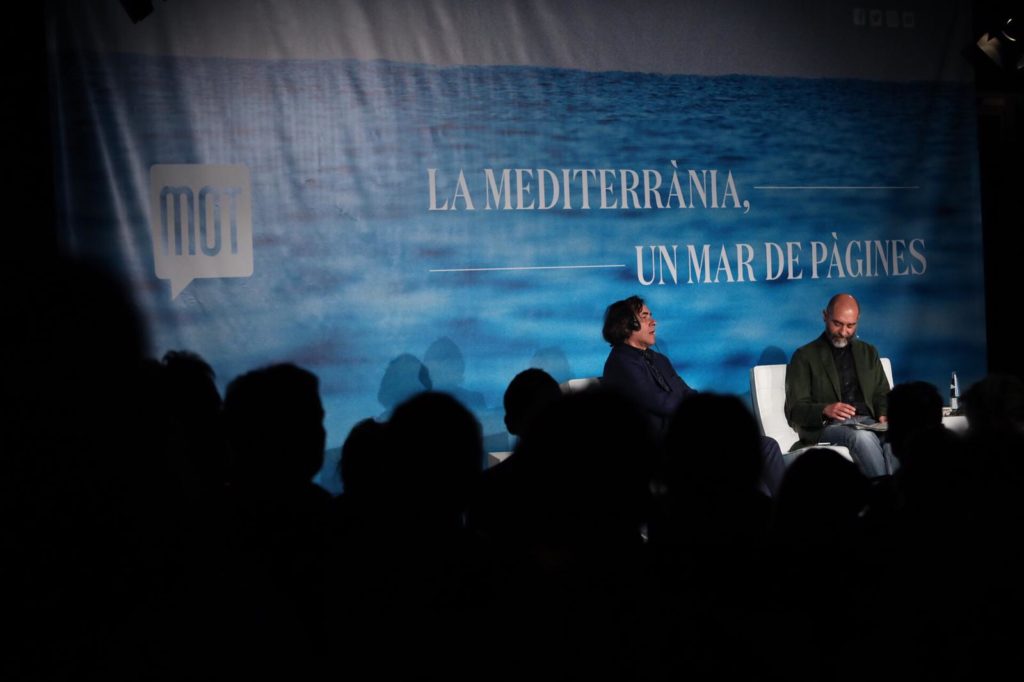 Conversa entre Mircea Cărtărescu i Xavier Montoliu Pauli, al MOT 2019. Foto: Martí Albesa.
